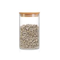 Pote de Vidro Com Tampa de Bambu Hermético 1,5L Porta Mantimento Condimento Cozinha Pote de Café Açucar