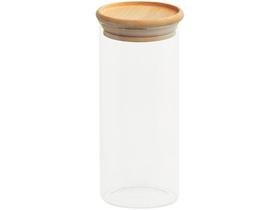 Pote De Vidro Com Tampa De Bambu Oikos 800ml Hermético Redondo Empilhável Pote De Vidro Com Tampa De Bambu Oikos 800ml Hermético Redondo Empilhável
