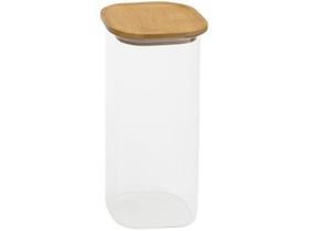 Pote de Vidro com Tampa de Bambu Oikos Empilhável Quadrado 1,9L Pote de Vidro com Tampa de Bambu Oikos Empilhável Quadrado 1,9L