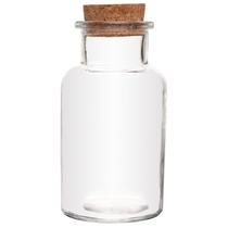 Pote de vidro com tampa de cortiça rolha Ecocork Lyor 150 ml 6x6x11,5