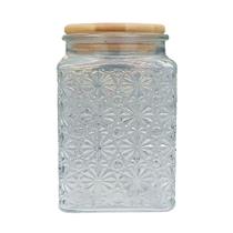 Pote De Vidro Com Tampa De Madeira 750ml Freecom