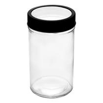 Pote de Vidro com Tampa em Metal e Acrílico Gastro Preta 500ml 1258 - Lyor