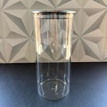 Pote de vidro com tampa hermética de inox para mantimento grande 1,3 L de cozinha individual farinha açúcar feijão arroz