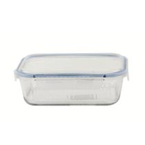 Pote De Vidro Com Tampa Hermética Vasilha Retangular 1500ml