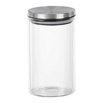 Pote de Vidro com Tampa Inox Redondo 1L 17x10cm