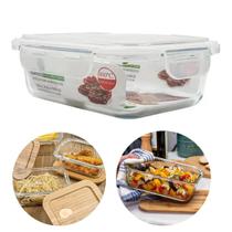 Pote de Vidro com Tampa Retangular 640ml G1902 - Milk