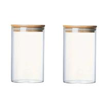 Pote De Vidro De 280ml 10oz Com Tampa De Bambu, Recipiente Para Armazenamento De Alimentos Para