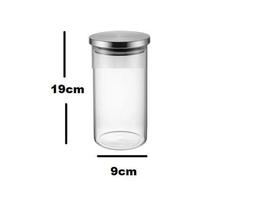 Pote De Vidro De Mantimentos 1050ml Com Tampa De Inox - D' Presentes