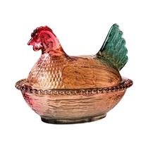 Pote De Vidro Em Forma De Frango Para Armazenamento Multifuncional, Espesso, Liso, Colorido, Para