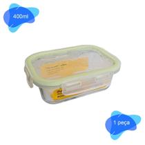 Pote De Vidro Herm. Trava Retangular Verde 400ml - 90303311