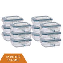 Pote de vidro Hermético 1040ml C/Divisoria Mantimentos 12 UN