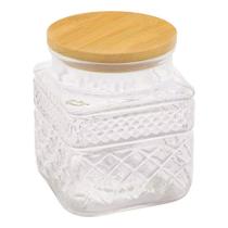 Pote De Vidro Hermético 1150ml Com Tampa De Bambu Elegante - Gosti Pote De Vidro Hermético 1150ml Com Tampa De Bambu Elegante - Gosti