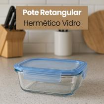 Pote de vidro hermético 370 ml retangular