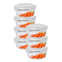 Pote de Vidro Hermético 4 Travas Redondo 620ml 7 Unidades Pote de Vidro Hermético 4 Travas Redondo 620ml 7 Unidades
