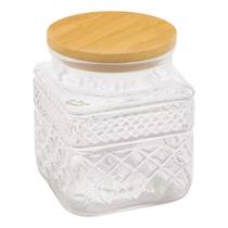 Pote De Vidro Hermético 600ml Com Tampa De Bambu Elegante Pote De Vidro Hermético 600ml Com Tampa De Bambu Elegante