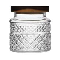Pote De Vidro Hermético 600ml Com Tampa De Madeira Elegante Pote De Vidro Hermético 600ml Com Tampa De Madeira Elegante