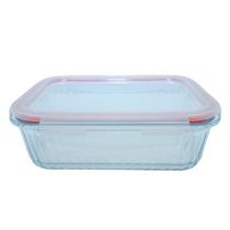 Pote de Vidro Hermético Canelado Com Tampa Vermelha 1520 ml Belo Vidro Pote de Vidro Hermético Canelado Com Tampa Vermelha 1520 ml Belo Vidro