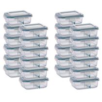 Pote de Vidro Hermético Com Divisoria 640ml Marmita 24 Unidade