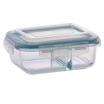 Pote de Vidro Hermético Com Divisoria 640ml Marmita Alimento 1 UN