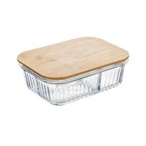 Pote de Vidro Hermético com Tampa de Bambu 1500ml Home Land Pote de Vidro Hermético com Tampa de Bambu 1500ml Home Land