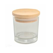 Pote de Vidro Hermético com Tampa de Madeira 120ml - 6,5x8cm - 1 unidade - Rizzo