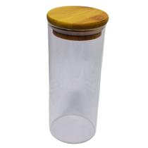 Pote de Vidro Hermético com Tampa de Madeira 200ML VD9975 - Yoss