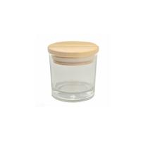 Pote de Vidro Hermético com Tampa de Madeira 60 ml - 6,7x5,3cm - 1 unidade - Rizzo