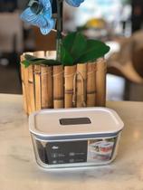 Pote de vidro hermetico fresh lock 725ml branco fechado