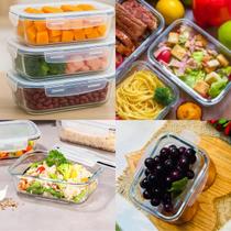 Pote de Vidro Hermetico para Alimentos com Tampa Plástica Marmita Fit Treino Comida Grande Casa Cozinha Multiuso -1040ml Pote de Vidro Hermetico para Alimentos com Tampa Plástica Marmita Fit Treino Comida Grande Casa Cozinha Multiuso -1040ml