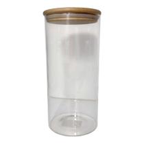 Pote de Vidro Hérmetico para Mantimentos Com tampa de Bambu 1,4L Pote de Vidro Hérmetico para Mantimentos Com tampa de Bambu 1,4L