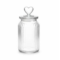 Pote de Vidro Hermético Puxador Coração 1250ml Allmix