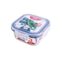 Pote De Vidro Hermético Quadrado 300 ML Azul EURO Pote De Vidro Hermético Quadrado 300 ML Azul EURO