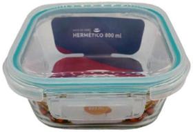 Pote De Vidro Hermetico Quadrado 800 Ml