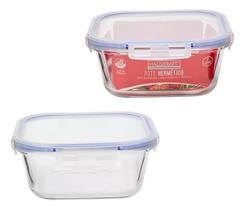 Pote de Vidro Hermetico Quadrado Com Tampa De Presilha 1L - Hauskraft