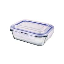 Pote De Vidro Hermético Retangular 640 Ml Azul Euro