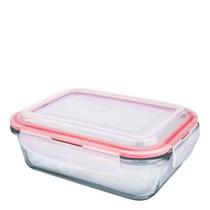 Pote de Vidro Hermético Retangular Vermelho 1,5L - Casa pratika