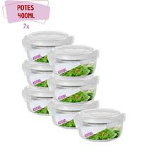 Pote de Vidro Hermético Tampa 4 Travas 400ml - 7 Unidades Pote de Vidro Hermético Tampa 4 Travas 400ml - 7 Unidades