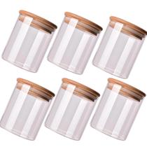 Pote de Vidro Hermético Tampa Bambu Conserva Alimentos Mantimentos Grãos Cozinha