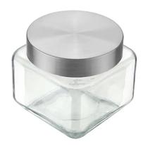 Pote de Vidro Invicta Quadrado com Tampa Inox 800ml
