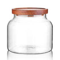 Pote de Vidro Labina 1400 ml com Tampa de Madeira Hermética Pote de Vidro Labina 1400 ml com Tampa de Madeira Hermética