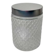 Pote de Vidro Lapidado Sortido com Tampa Inox ou Inox Preta 500ml Wolff