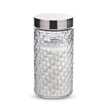 Pote de Vidro Para Condimentos Tampa Inox Rattan 1,5 L Euro