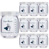 Pote de Vidro para Leite Materno 150ml Super Mamãe Original-10unidades