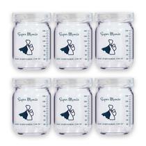 Pote de Vidro para Leite Materno 150ml Super Mamãe Original - 6 unidades