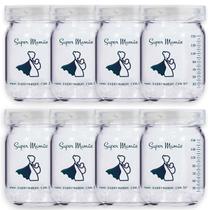 Pote de Vidro para Leite Materno 150ml Super Mamãe Original-8unidades