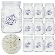 Pote de Vidro para Leite Materno 200ml Com Tampa Plástica 10 Unidades
