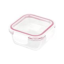 Pote de Vidro Plasvale Quadrado Tampa Hermetrica 800ml