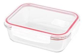 Pote De Vidro Plasvale Retangular Hermetrica 640ml 4 Travas