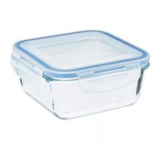 Pote de Vidro Porta Mantimento Quadrado Hermetico 740ml Mimo