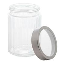 Pote De Vidro Porta Mantimentos Vidro Com Tampa Inox Para Grãos Cereais 1200ml 18cm Lyor Pote De Vidro Porta Mantimentos Vidro Com Tampa Inox Para Grãos Cereais 1200ml 18cm Lyor